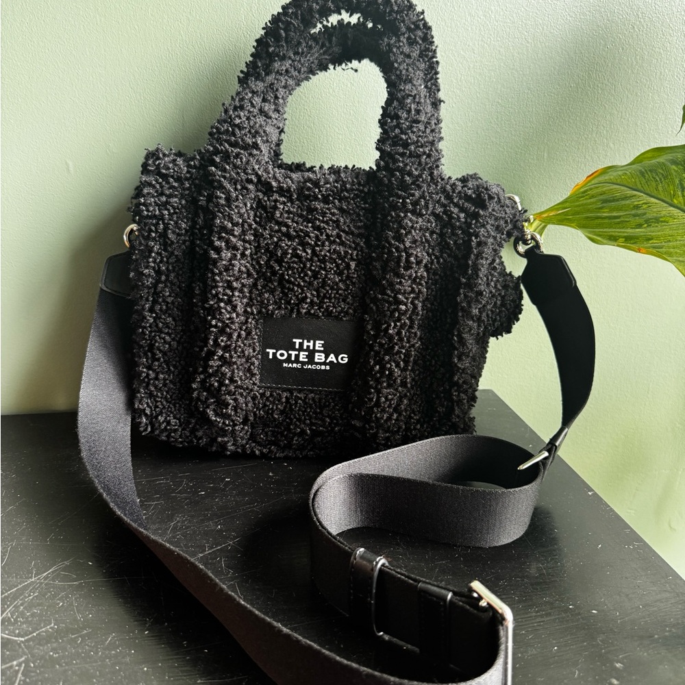 Marc Jacobs Black Teddy Sherpa Tote Bag